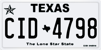 TX license plate CID4798