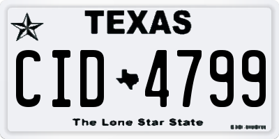 TX license plate CID4799