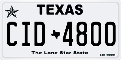 TX license plate CID4800