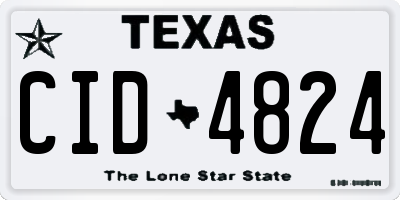TX license plate CID4824