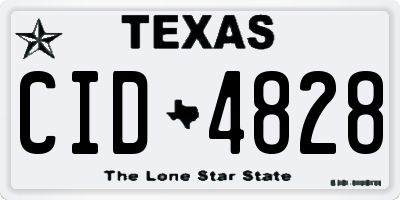 TX license plate CID4828