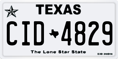 TX license plate CID4829