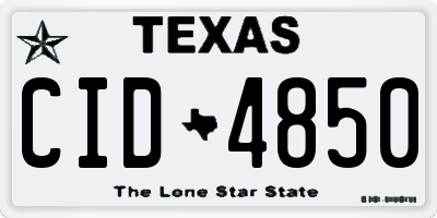 TX license plate CID4850