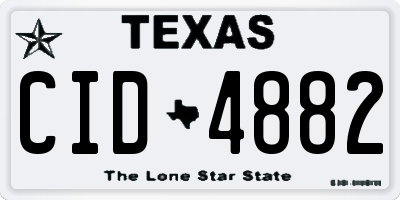 TX license plate CID4882