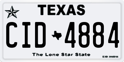 TX license plate CID4884