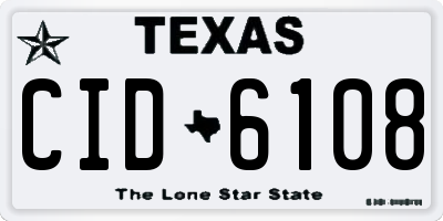 TX license plate CID6108