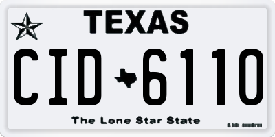 TX license plate CID6110