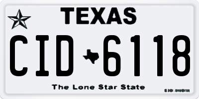 TX license plate CID6118