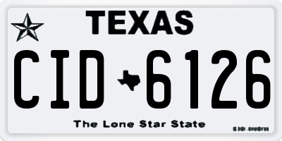 TX license plate CID6126