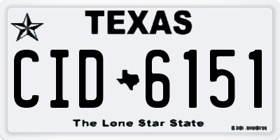 TX license plate CID6151