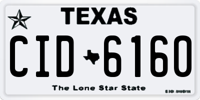 TX license plate CID6160