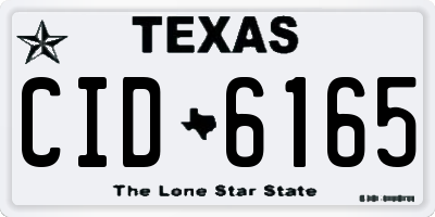 TX license plate CID6165