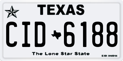TX license plate CID6188