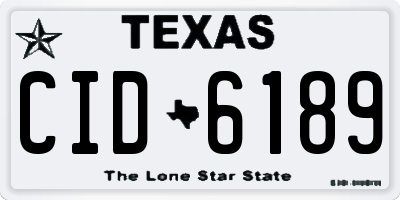 TX license plate CID6189