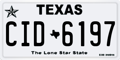 TX license plate CID6197