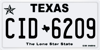 TX license plate CID6209