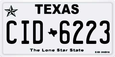 TX license plate CID6223
