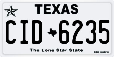 TX license plate CID6235