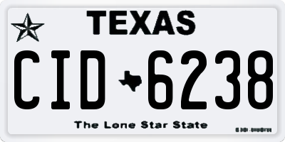 TX license plate CID6238