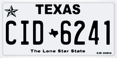 TX license plate CID6241
