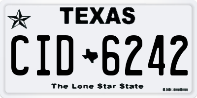TX license plate CID6242