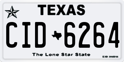 TX license plate CID6264