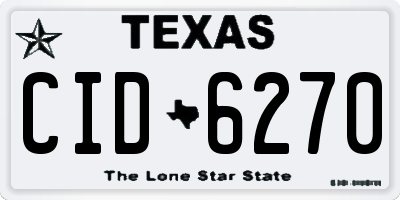 TX license plate CID6270