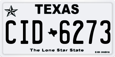 TX license plate CID6273