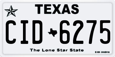 TX license plate CID6275