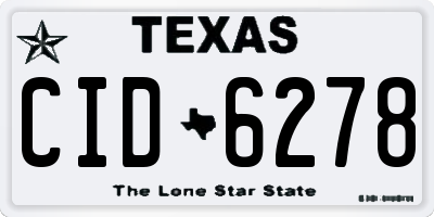 TX license plate CID6278
