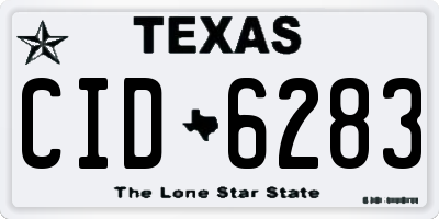 TX license plate CID6283