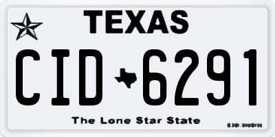 TX license plate CID6291