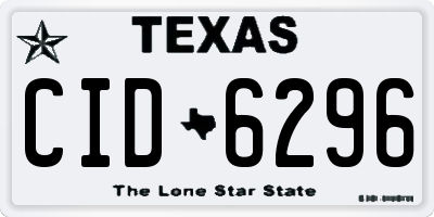TX license plate CID6296