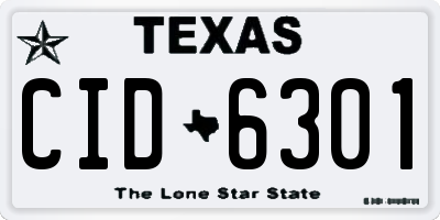 TX license plate CID6301
