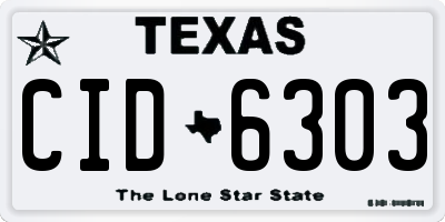 TX license plate CID6303