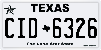 TX license plate CID6326