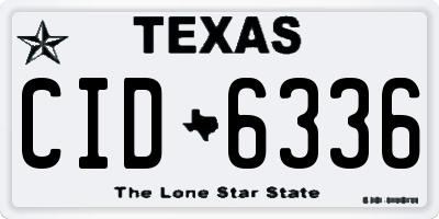 TX license plate CID6336
