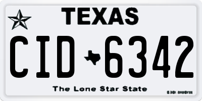 TX license plate CID6342