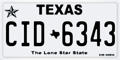 TX license plate CID6343