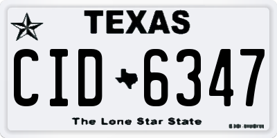 TX license plate CID6347