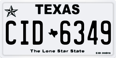 TX license plate CID6349