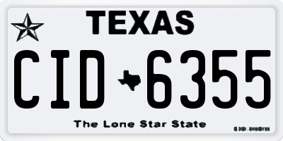 TX license plate CID6355