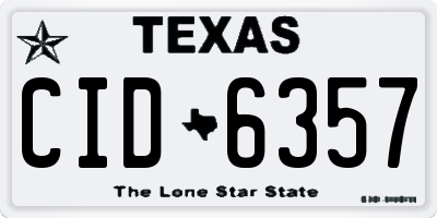 TX license plate CID6357