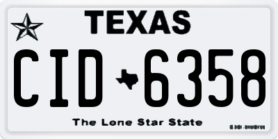 TX license plate CID6358