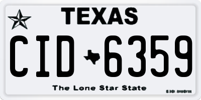 TX license plate CID6359