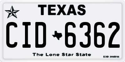 TX license plate CID6362