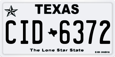 TX license plate CID6372