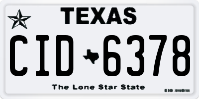 TX license plate CID6378