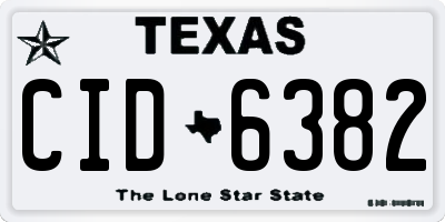 TX license plate CID6382