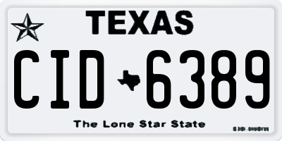TX license plate CID6389
